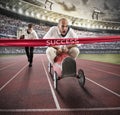 Successful businessman on the finishing line Royalty Free Stock Photo