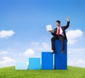 Successful Businessman Graph Success Concept Royalty Free Stock Photo