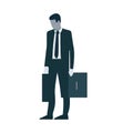 Successful businessman holding briefcase walking to office Royalty Free Stock Photo