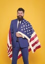 Successful businessman lawyer or politician. Business people. Independence Businessman bearded man in formal suit hold