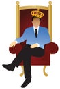 A successful businessman is sitting like a king (v