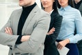 Successful businessman standing ahead of his business team Royalty Free Stock Photo