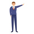 Successful businessman startup icon, cartoon style