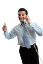 Successful businessman on telephone