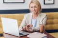 Successful businesswoman enjoying her work Royalty Free Stock Photo