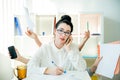 Successful businesswoman multitasking Royalty Free Stock Photo