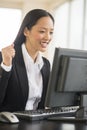 Successful Businesswoman Working On Computer Royalty Free Stock Photo