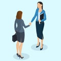 Successful businesswomen handshaking