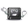 Successful button esc in the shape mascot Royalty Free Stock Photo