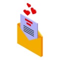 Successful campaign mail icon, isometric style Royalty Free Stock Photo