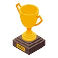 Successful career gold cup icon, isometric style Royalty Free Stock Photo