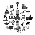 Successful career icons set, simple style Royalty Free Stock Photo