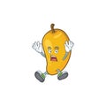 Successful cartoon of mango character on a white background.
