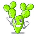 Successful cartoon opuntia cactus in the desert