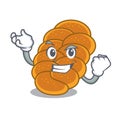 Successful challah character cartoon style Royalty Free Stock Photo