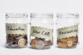 Successful coin jar. Royalty Free Stock Photo