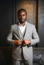 Successful confident black business man in a classic suit Royalty Free Stock Photo