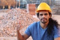 Successful construction worker giving thumbs up Royalty Free Stock Photo