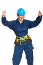 Successful constructor worker woman