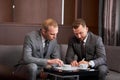 Successful cooperation of two business people Royalty Free Stock Photo