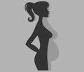 Successful diet icon. Losing weight girl. Vector illustration