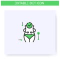 Successful diet line icon. Editable illustration