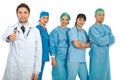 Successful doctor and his team Royalty Free Stock Photo