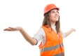 Successful ecstatic young architect woman Royalty Free Stock Photo