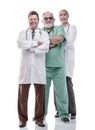 Successful female doctor standing in front of her colleagues Royalty Free Stock Photo