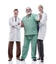 successful female doctor standing in front of her colleagues Royalty Free Stock Photo