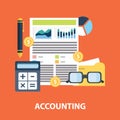 Successful financial business plan report and accounting concept vector illustration Royalty Free Stock Photo