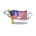 Successful flag malaysia cartoon isolated with character