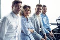 Successful friendly team with happy workers in office. Royalty Free Stock Photo