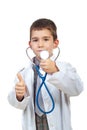 Successful future doctor give thumbs Royalty Free Stock Photo