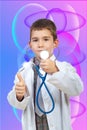 Successful future doctor give thumbs Royalty Free Stock Photo