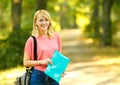 Successful girl student with books in the Park Royalty Free Stock Photo