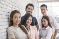 Successful Group of Asian business people team with smile and happy , Smiling group of business team showing unity with their Royalty Free Stock Photo