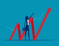 Successful with growth chart and arrows. Flat business vector illustration design