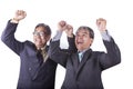 Successful happiness emotion couples of asian senior business ma
