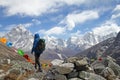 Successful hiker in Himalayas Royalty Free Stock Photo