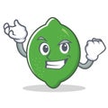 Successful lime character cartoon style Royalty Free Stock Photo