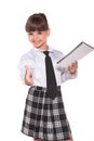 Successful little businesswoman with datebook