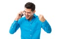 Successful Man Receiving Good News On Mobile Phone Royalty Free Stock Photo