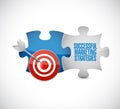 Successful marketing strategies target puzzle pieces Royalty Free Stock Photo