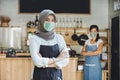 Successful muslim asian small business owner