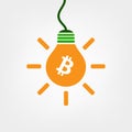 Successful Online Business, Bitcoin Trading - Idea Concept with Light Bulb