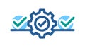 Successful Process Automation Gears, Verified Workflow Icon, vector design Generative AI Royalty Free Stock Photo