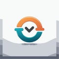 Successful Process Completion Icon with Checkmark Royalty Free Stock Photo