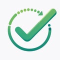 Successful Process Update Icon with Checkmark Royalty Free Stock Photo