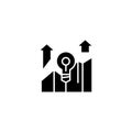 Successful project black icon concept. Successful project flat vector symbol, sign, illustration. Royalty Free Stock Photo